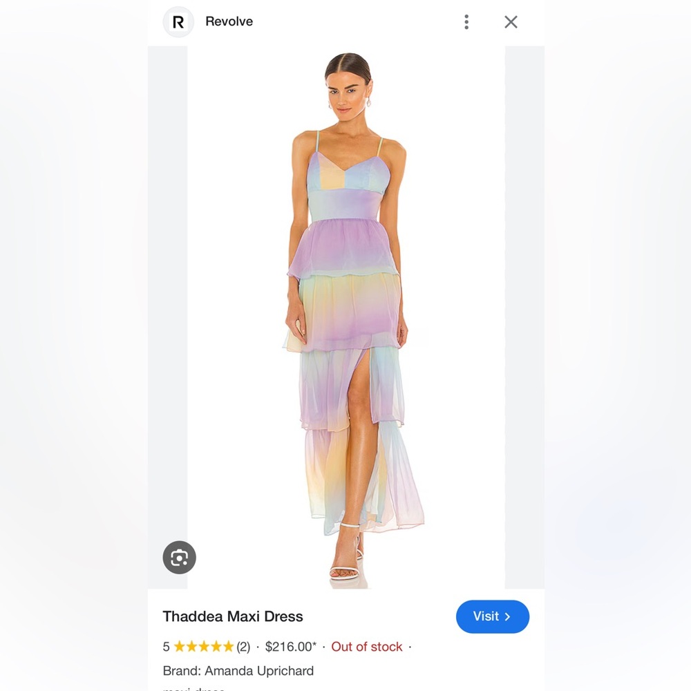 Amanda Uprichard rainbow dress NWT